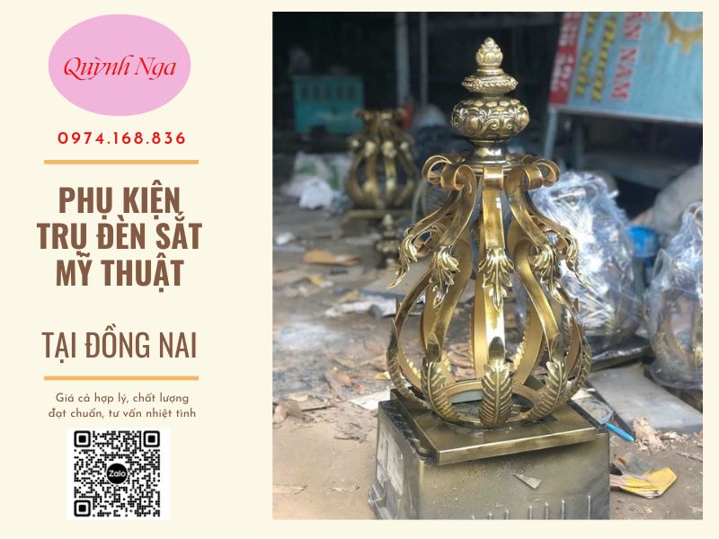 Phụ kiện trụ đèn sắt mỹ thuật