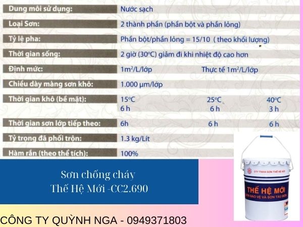 Đặc điểm Sơn chống cháy Thế Hệ Mới CC2690