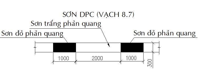 Vạch sơn 8.7 Sơn giao thông phản quang trên bó vỉa