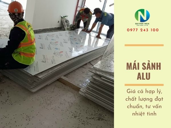 Thi công mái sảnh alu