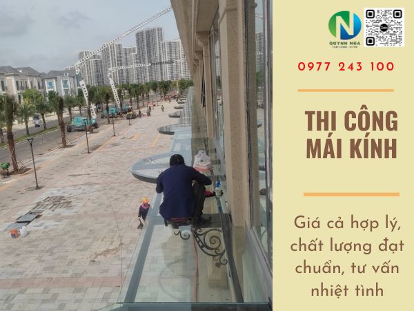 thi công mái kính lấy sáng