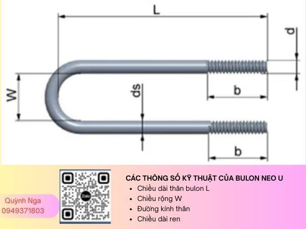 thông số kỹ thuật bulon neo U