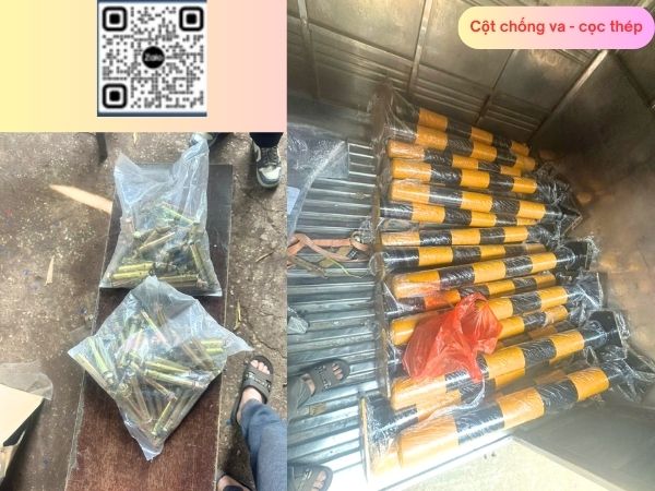 Giao hàng 24 cột chống va đập H1200xD114x3mm tại dự án Thuỷ Nguyên, Hải Phòng